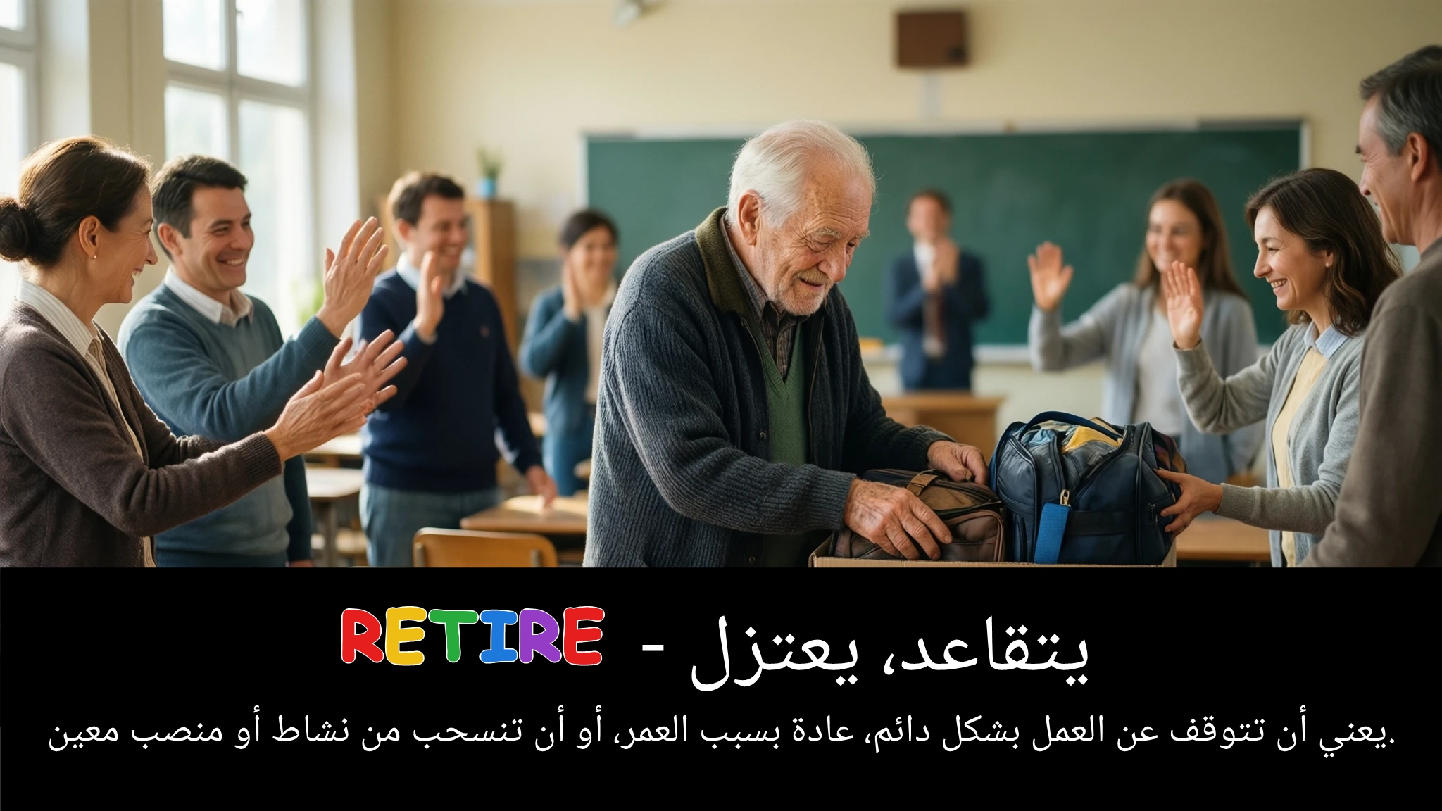 Arabic Illustration for retire